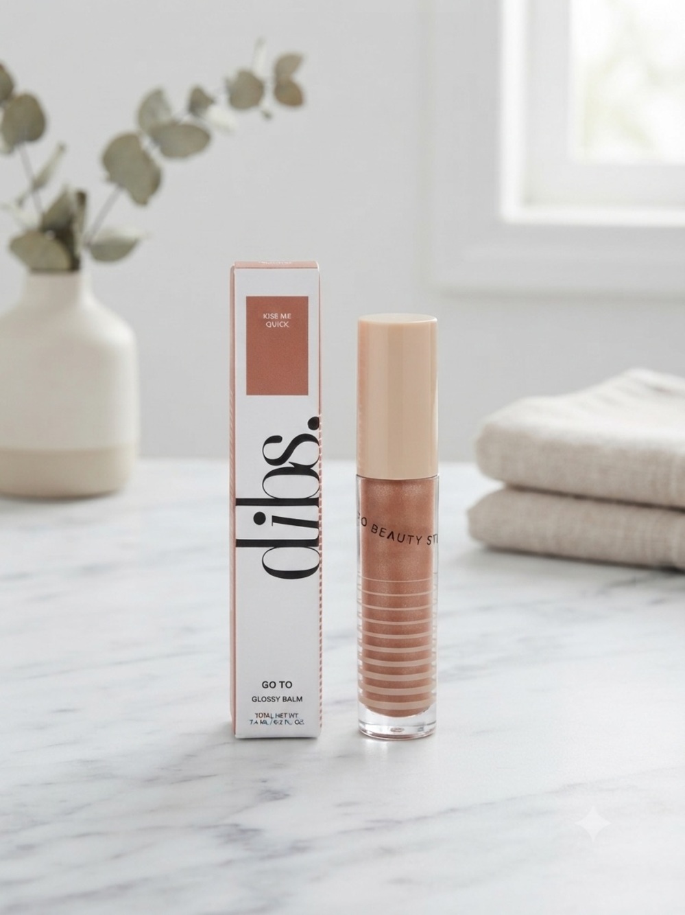 dios. Go To Glossy Balm — Peachy Nude Lip Gloss kiss me quick
